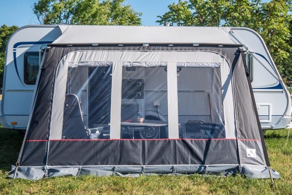Should You Stay in Your RV During a Storm? 2 RV storm safety : RV prepared for storm with awning retracted and gear secured