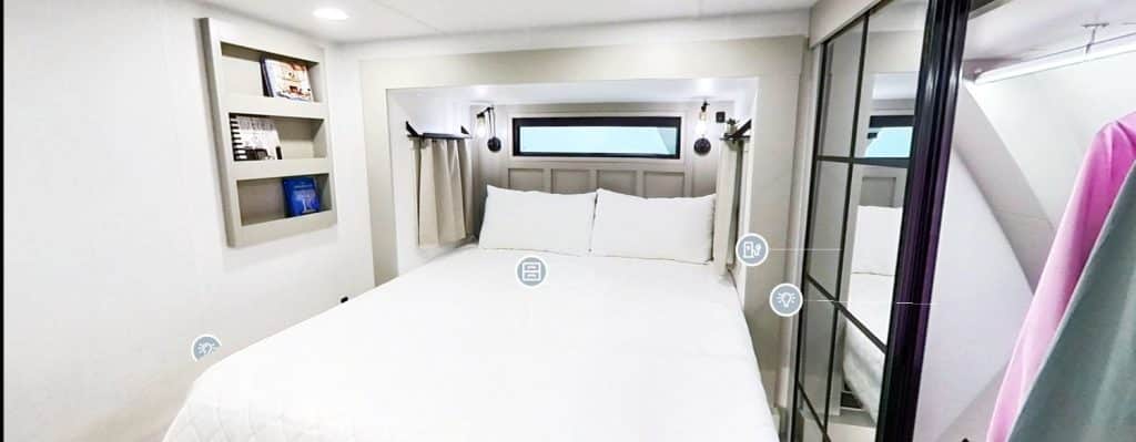 Model G Sleeping Space and Bathroom