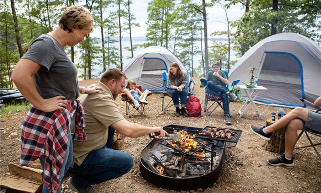 Camping and Cooking with Family Members