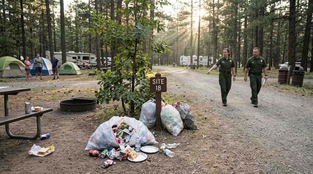 Leaving trash behind or using the wrong sites