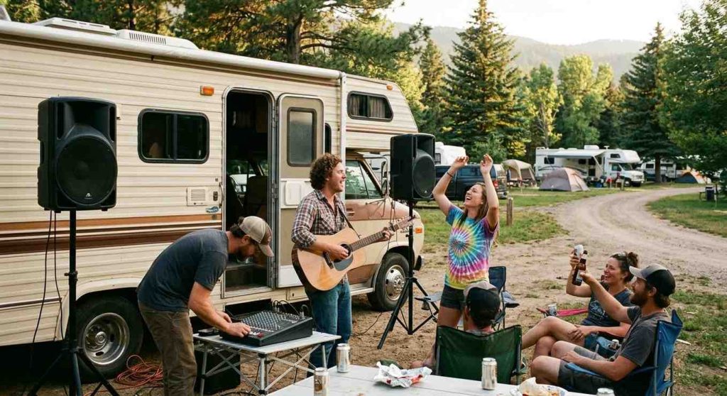 Playing loud music all day